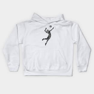 Volleyball player girl black and white Kids Hoodie